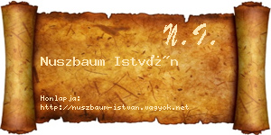 Nuszbaum István névjegykártya